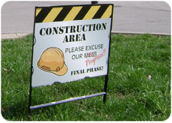metal frame yard sign